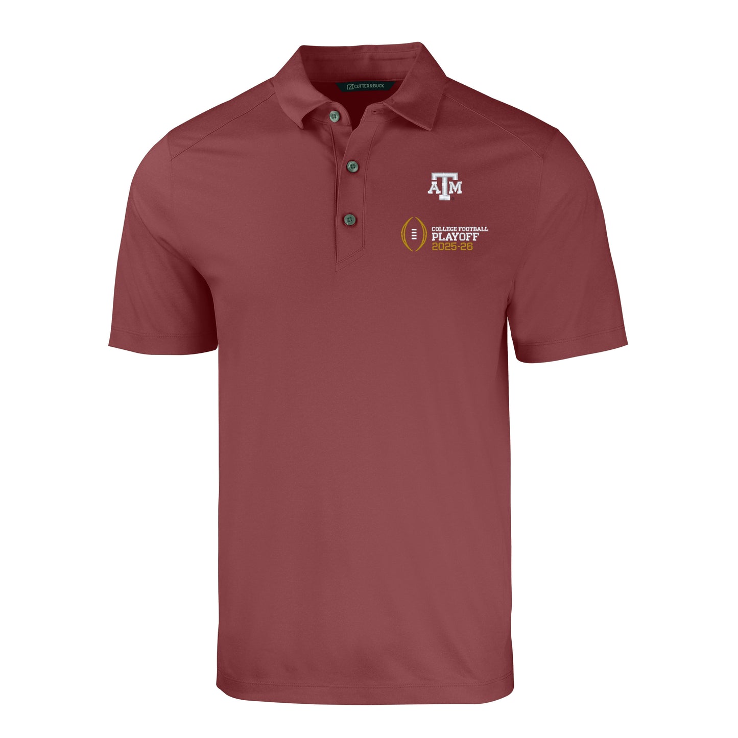 College Football Playoff 2026 Cutter & Buck Texas A&M Eco Stretch Polo