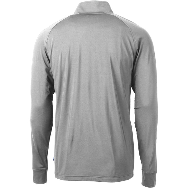 College Football Playoff National Championship Game 2026 Cutter & Buck Adapt Eco Knit Stretch Recycled 1/4 Zip Jacket In Grey - Back View