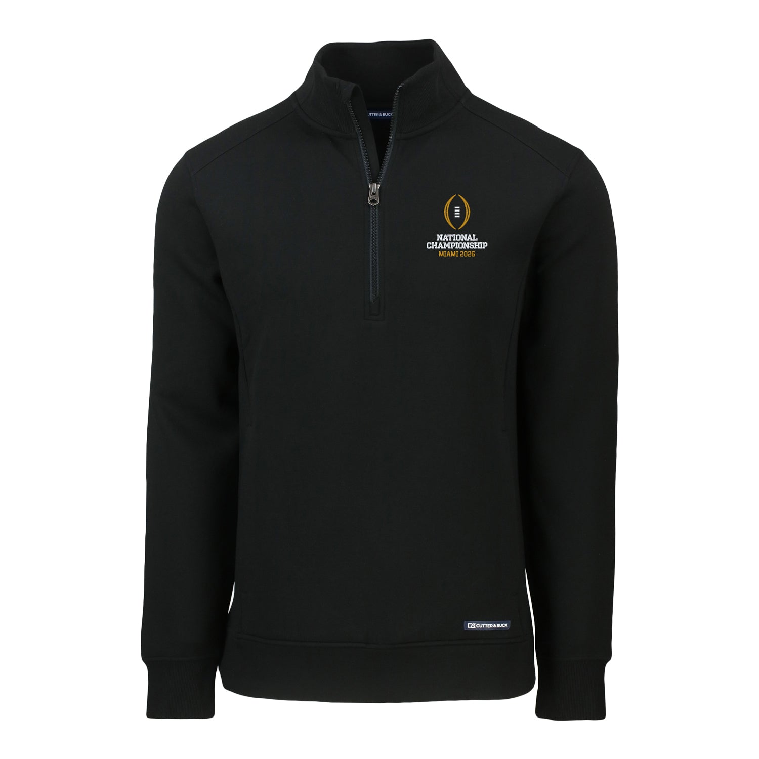 College Football Playoff National Championship Game 2026 Vertical Logo Roam Eco Recycled 1/4 Zip Jacket - Front View