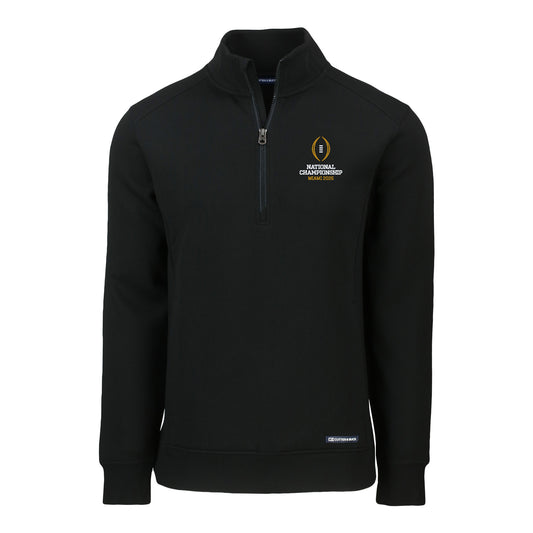 College Football Playoff National Championship Game 2026 Vertical Logo Roam Eco Recycled 1/4 Zip Jacket - Front View