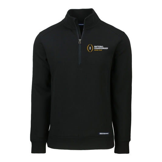 College Football Playoff National Championship Game 2026 Horizontal Stack Logo Roam Eco Recycled 1/4 Zip Jacket - Front View