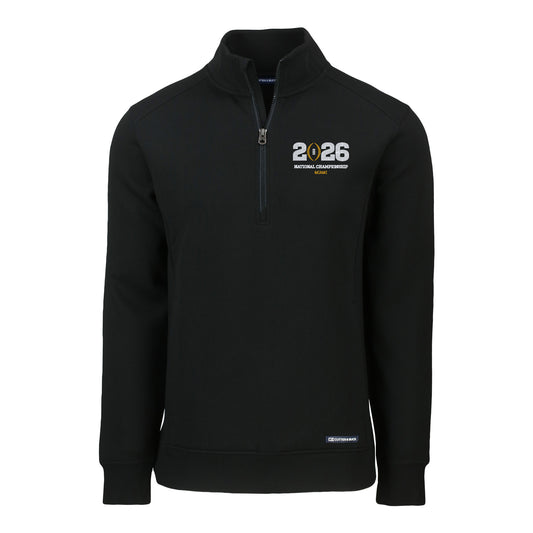 College Football Playoff National Championship Game 2026 Miami Logo Roam Eco Recycled 1/4 Zip Jacket - Front View