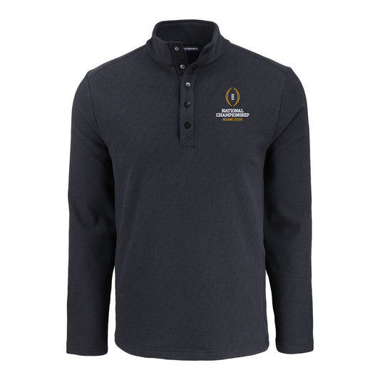 College Football Playoff National Championship Game 2026 Vertical Logo Hunts Point Eco Textured Fleece Recycled Snap Jacket - Front View