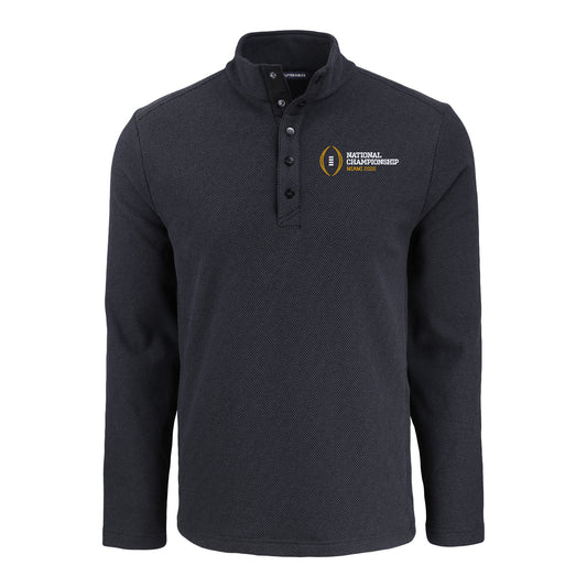 College Football Playoff National Championship Game 2026 Horizontal Stack Logo Hunts Point Eco Textured Fleece Recycled Snap Jacket - Front View