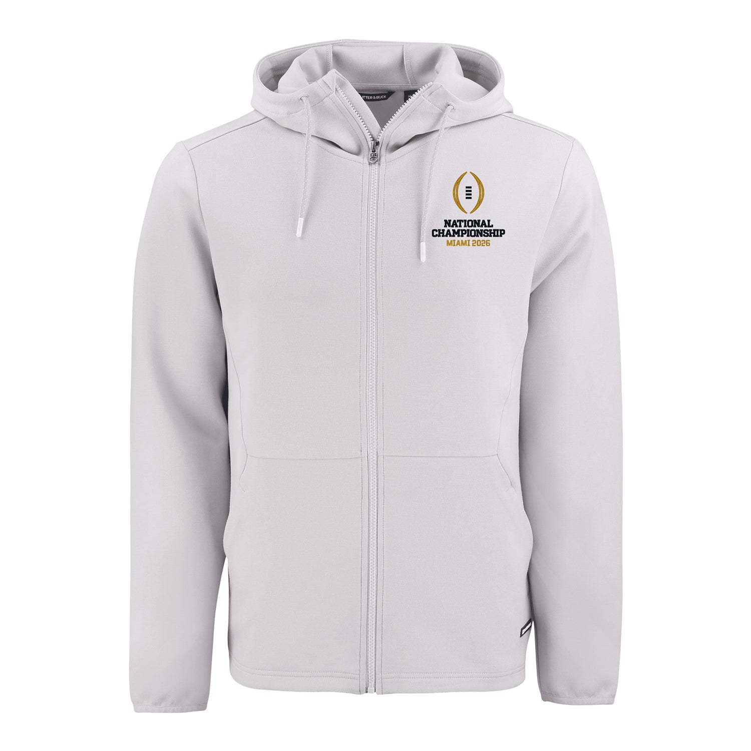 College Football Playoff National Championship Game 2026 Vertical Logo Roam Epic Comfort Recycled Full Zip Hooded Jacket - Front View