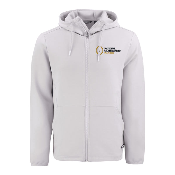 College Football Playoff National Championship Game 2026 Horizontal Stack Logo Roam Epic Comfort Recycled Full Zip Hooded Jacket - Front View