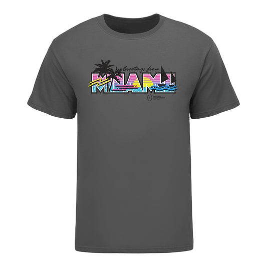 College Football Playoff National Championship Game 2026 Greetings From Miami T-Shirt - Front View