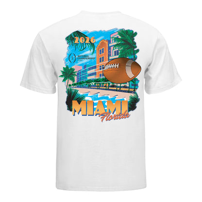 College Football Playoff National Championship Game 2026 Miami Beach Views T-Shirt - Back View