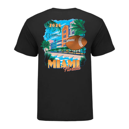 College Football Playoff National Championship Game 2026 Miami Beach Views T-Shirt - Back View