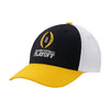 College Football Playoff 3-Tone Adjustable Hat In Black Gold & White - Front View