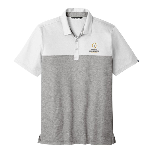 College Football Playoff 2024 National Championship Game Colorblock Polo - In White/Grey - Front View