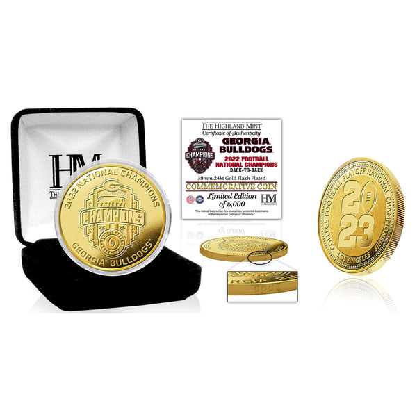 College Football Playoff 2022 National Champions Gold Coin - Front View