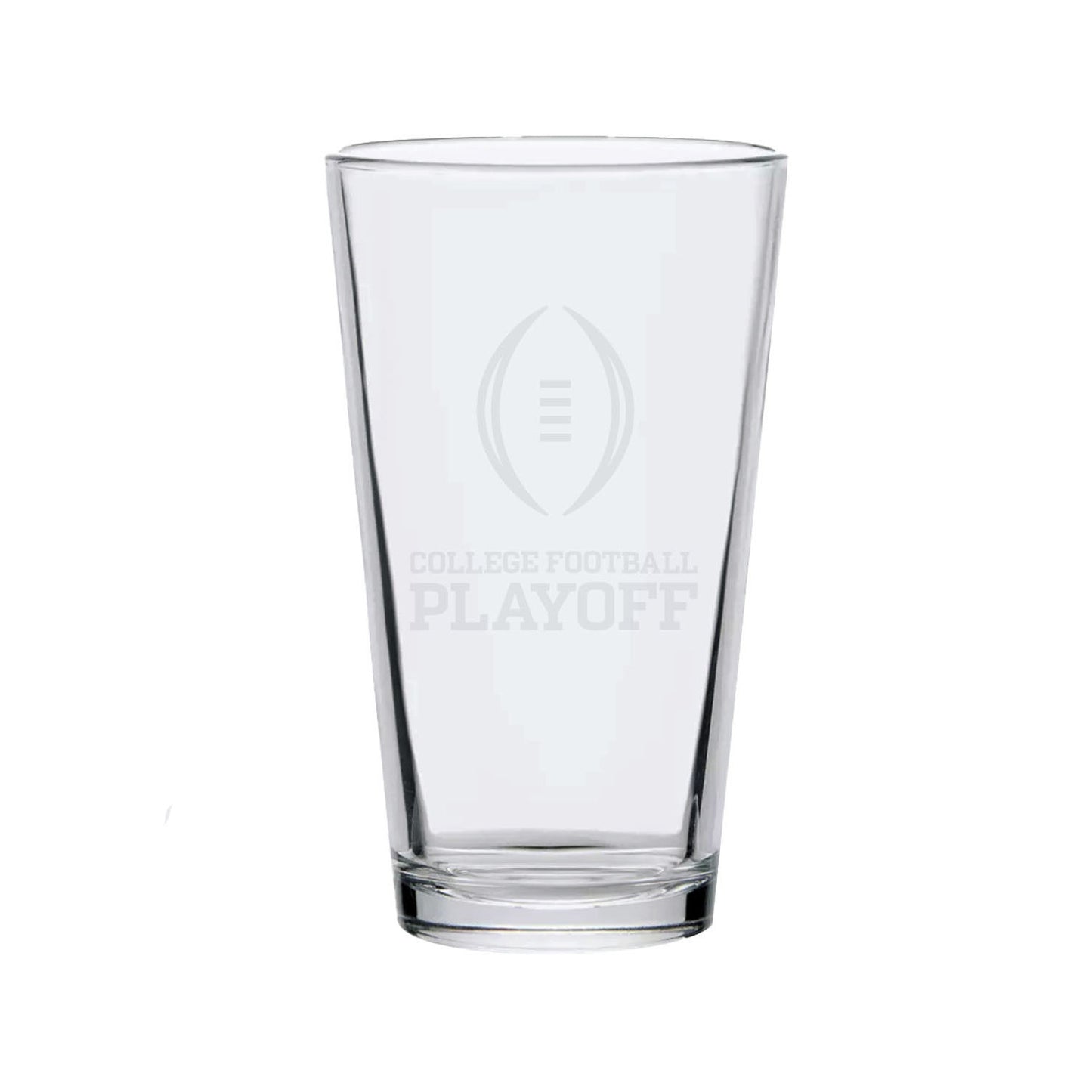 College Football Playoff 16oz Pint Glass in Glass - Front View