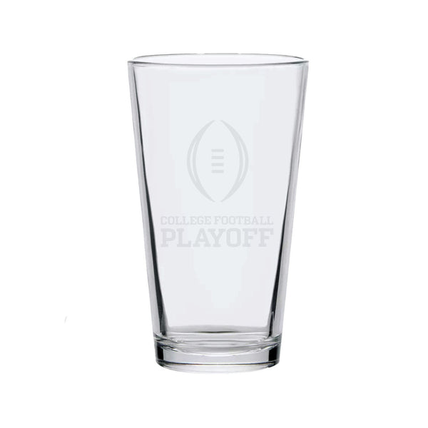 College Football Playoff 16oz Pint Glass in Glass - Front View