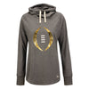 Ladies College Football Playoff Foil Cowl Neck Grey Long Sleeve T-Shirt
