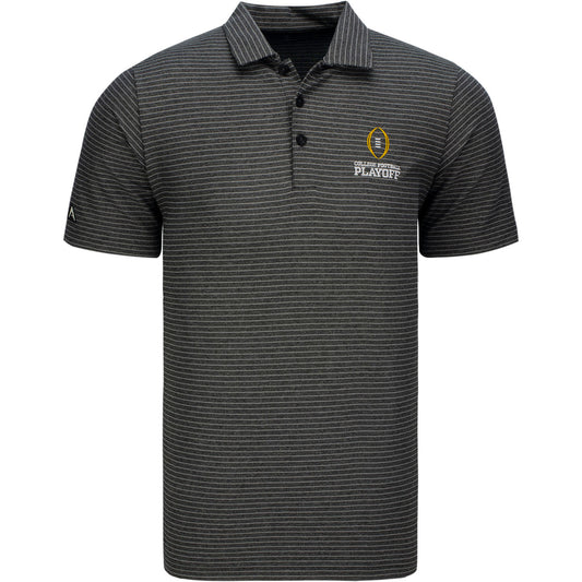 College Football Playoff Esteem Stripe Polo in Heather Black - Front View