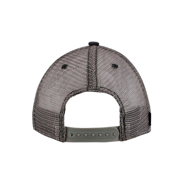 CFP Primary Vertical Logo Unstructured Adjustable Mesh Hat in Black and Gray - Back View