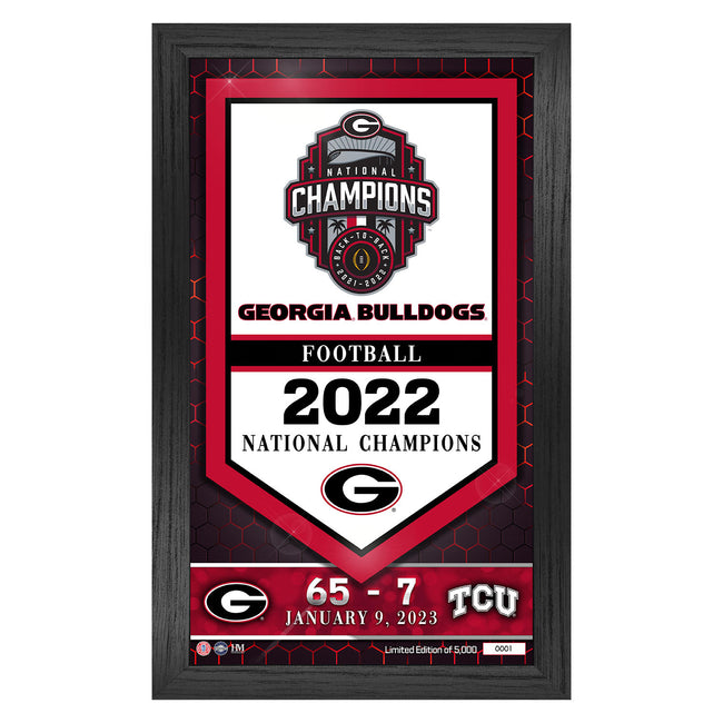 Georgia Bulldogs 4 Time Football National Champions Banner