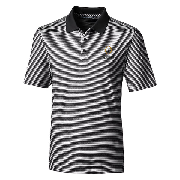 College Football Playoff Forge Tonal Stripe Polo in Black - Front View